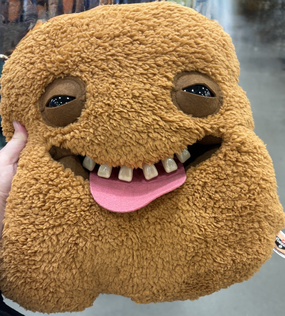 Fuggler Bigg Nuggets Grinny Gary Brown Plush Monster 15 Inch Funny Ugly Monster